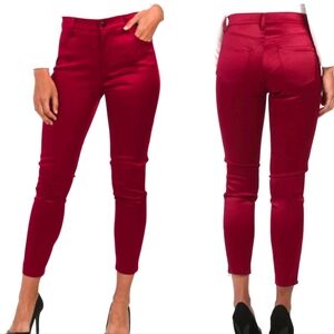 NWT J. Brand Alana High Rise Satin Pants in Opium, Slim Fit, Zippered Ankles.